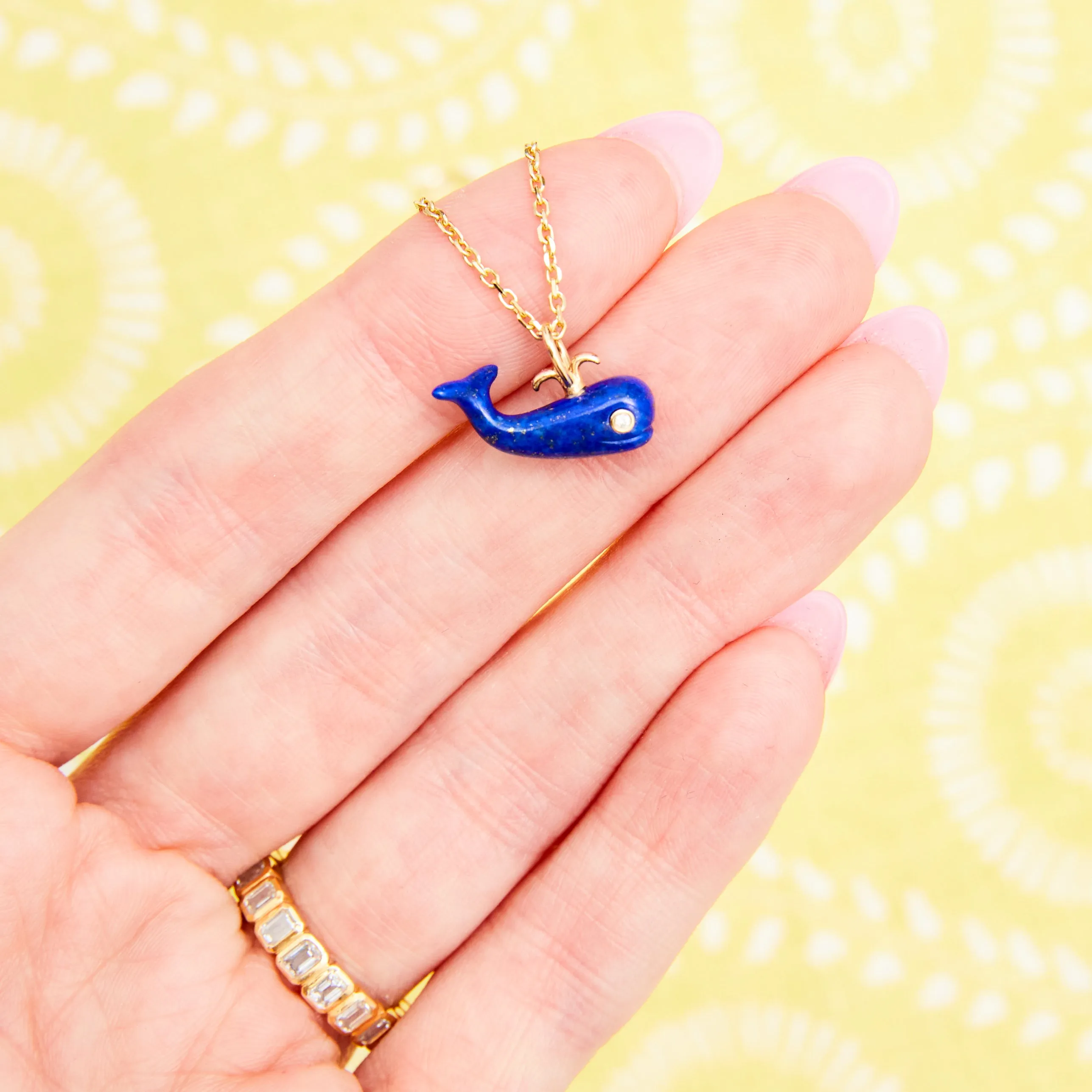 Lapis Migrating Whale Charm