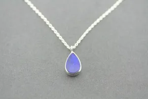 Lapis teardrop silver pendant necklace