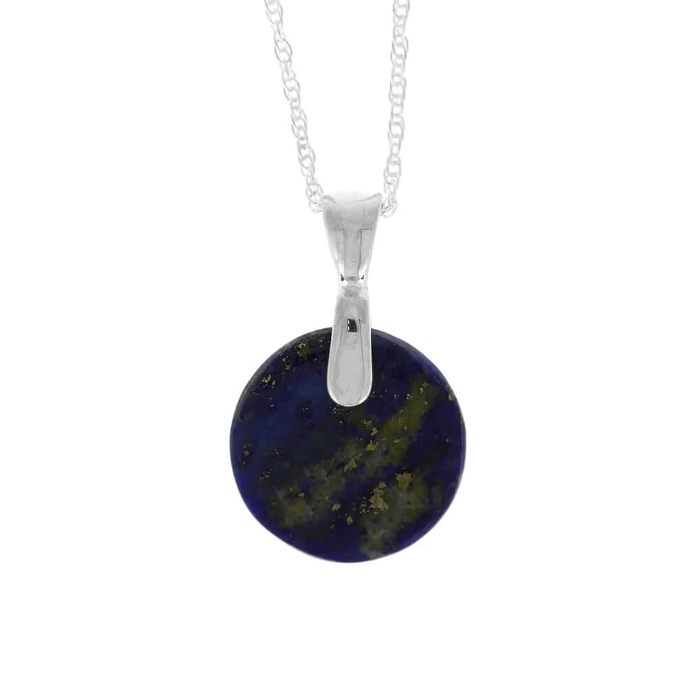 Lapis with Pyrite Accents Necklace, Sterling Silver