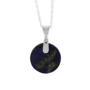 Lapis with Pyrite Accents Necklace, Sterling Silver