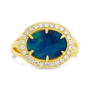 Lightning Ridge Black Opal Ring