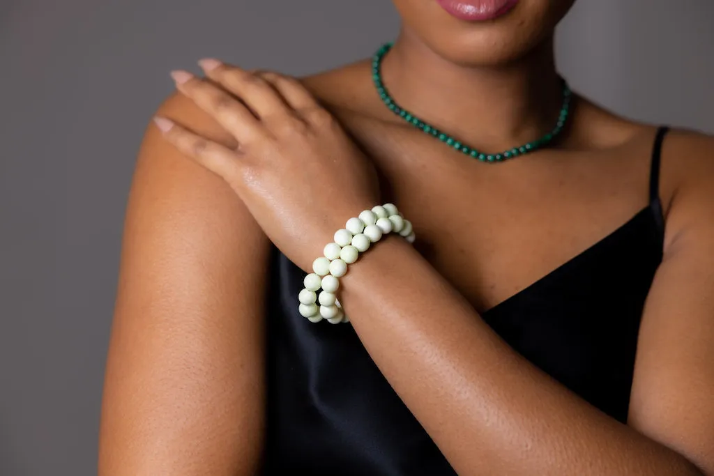 Lime Chrysoprase Natural Gemstone Bracelet