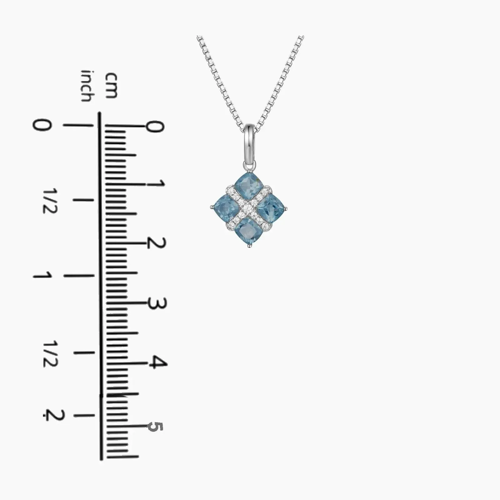 London Blue Topaz Infanta Charm Necklace in Sterling Silver