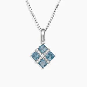 London Blue Topaz Infanta Charm Necklace in Sterling Silver