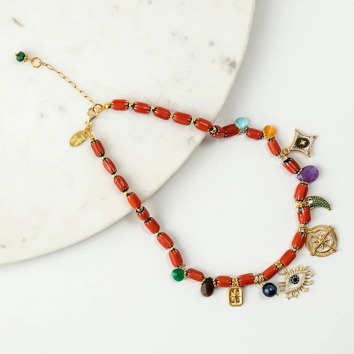 Lucilla Orange Short Necklace