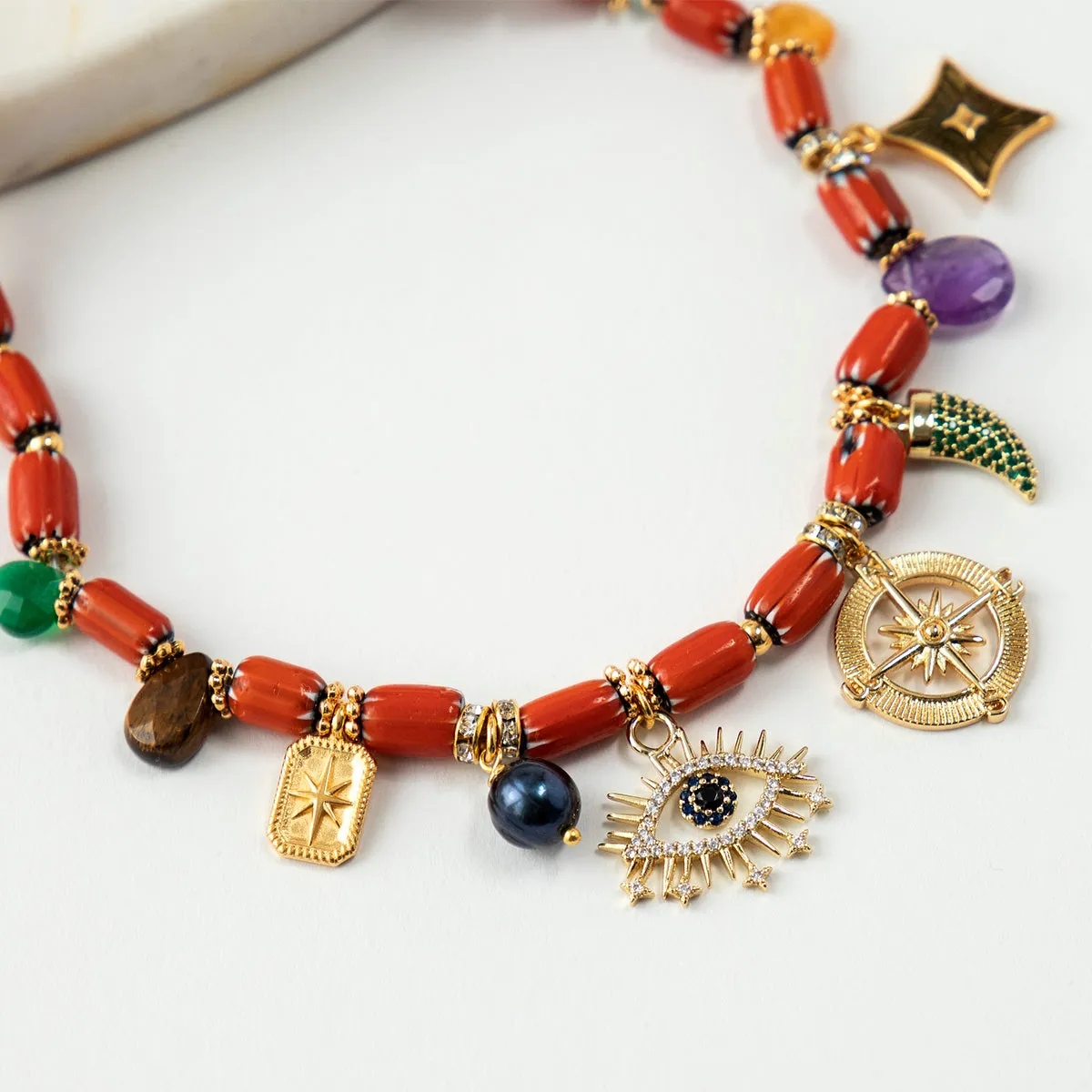Lucilla Orange Short Necklace