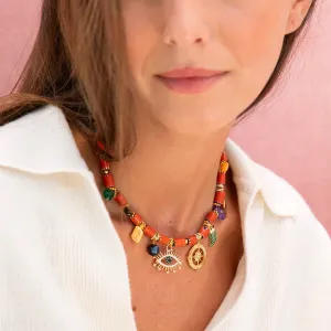 Lucilla Orange Short Necklace