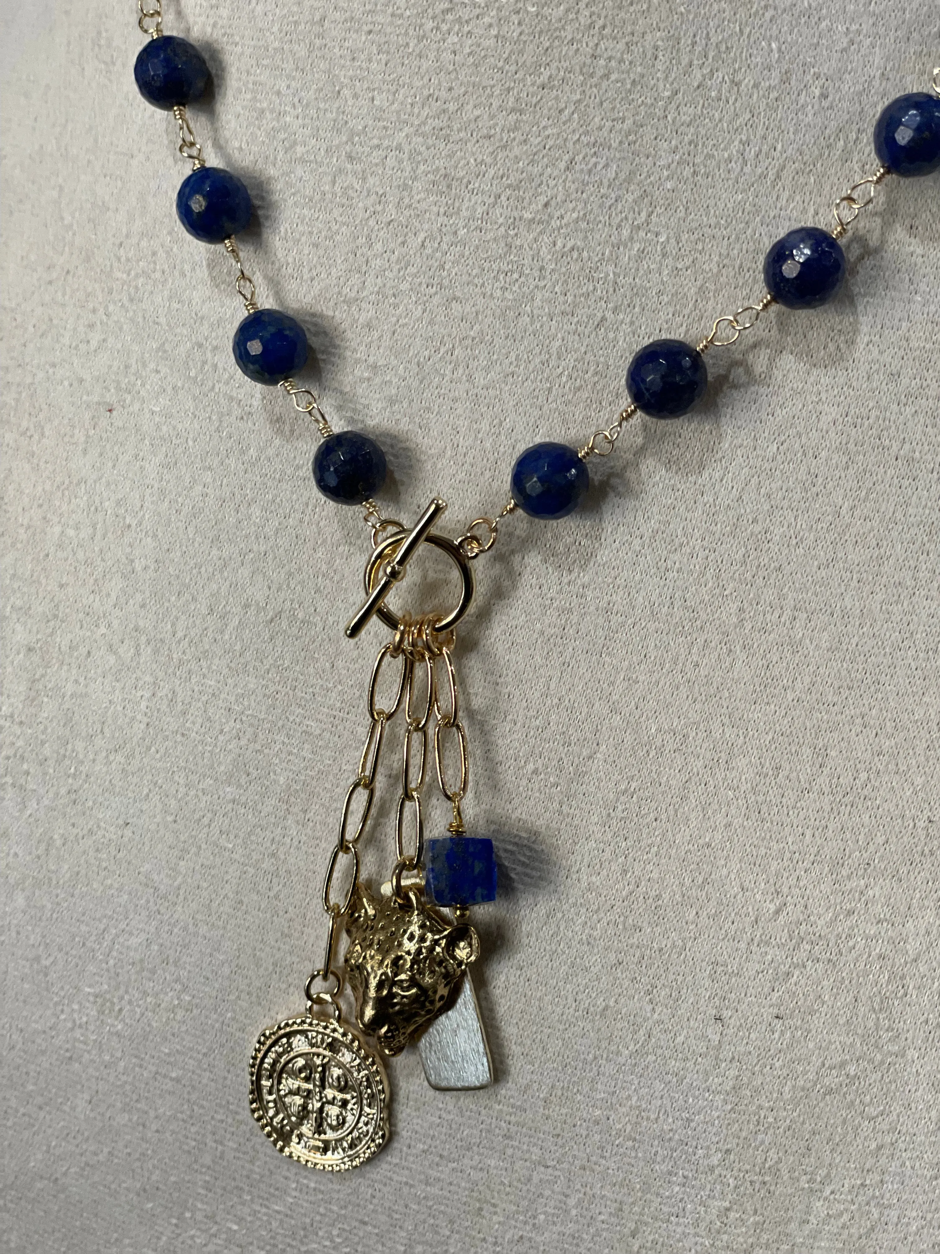 Lula N Lee 637 Lapis Front Hook Necklace