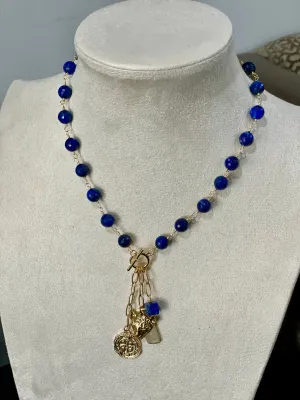 Lula N Lee 637 Lapis Front Hook Necklace