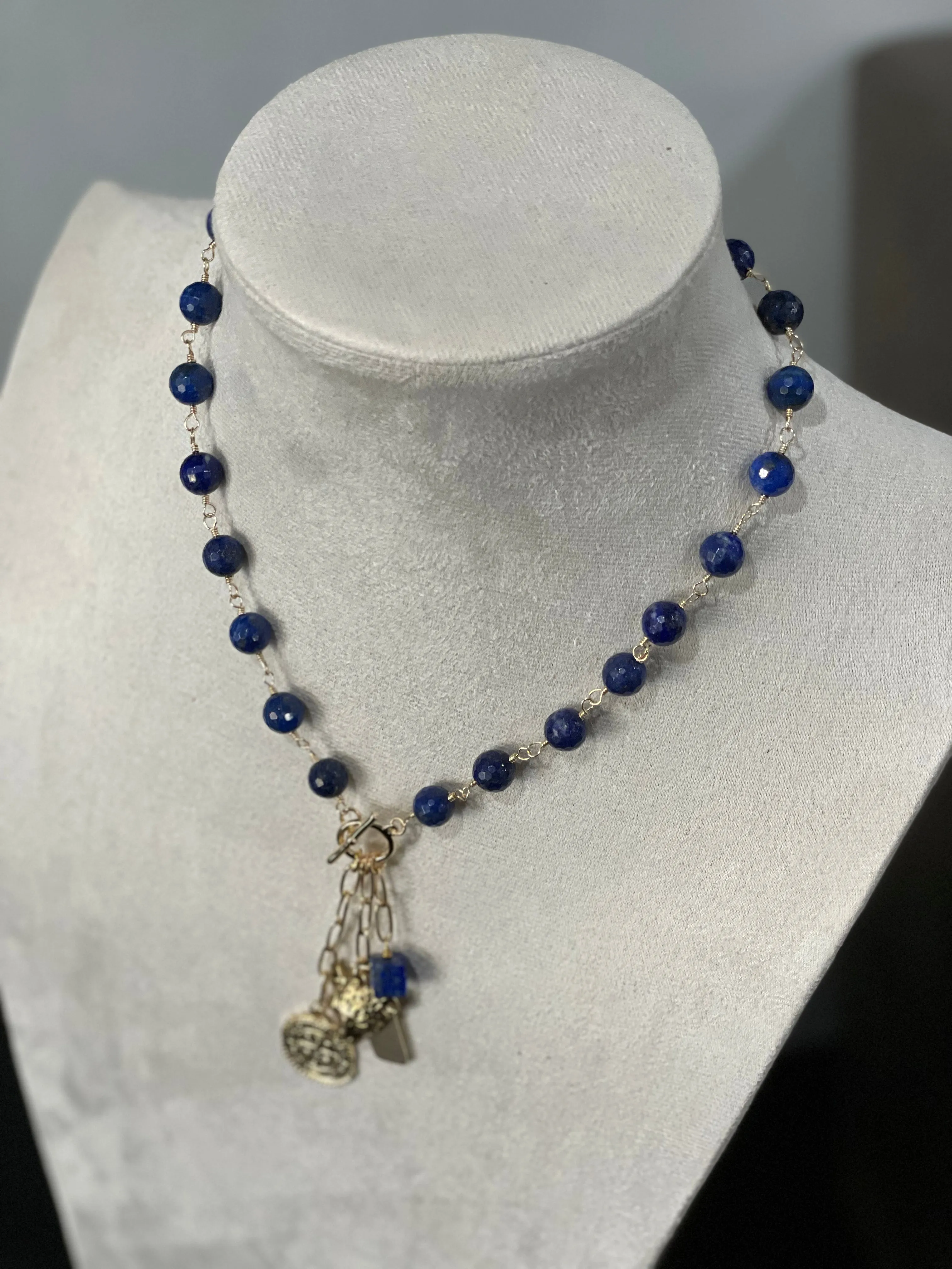 Lula N Lee 637 Lapis Front Hook Necklace
