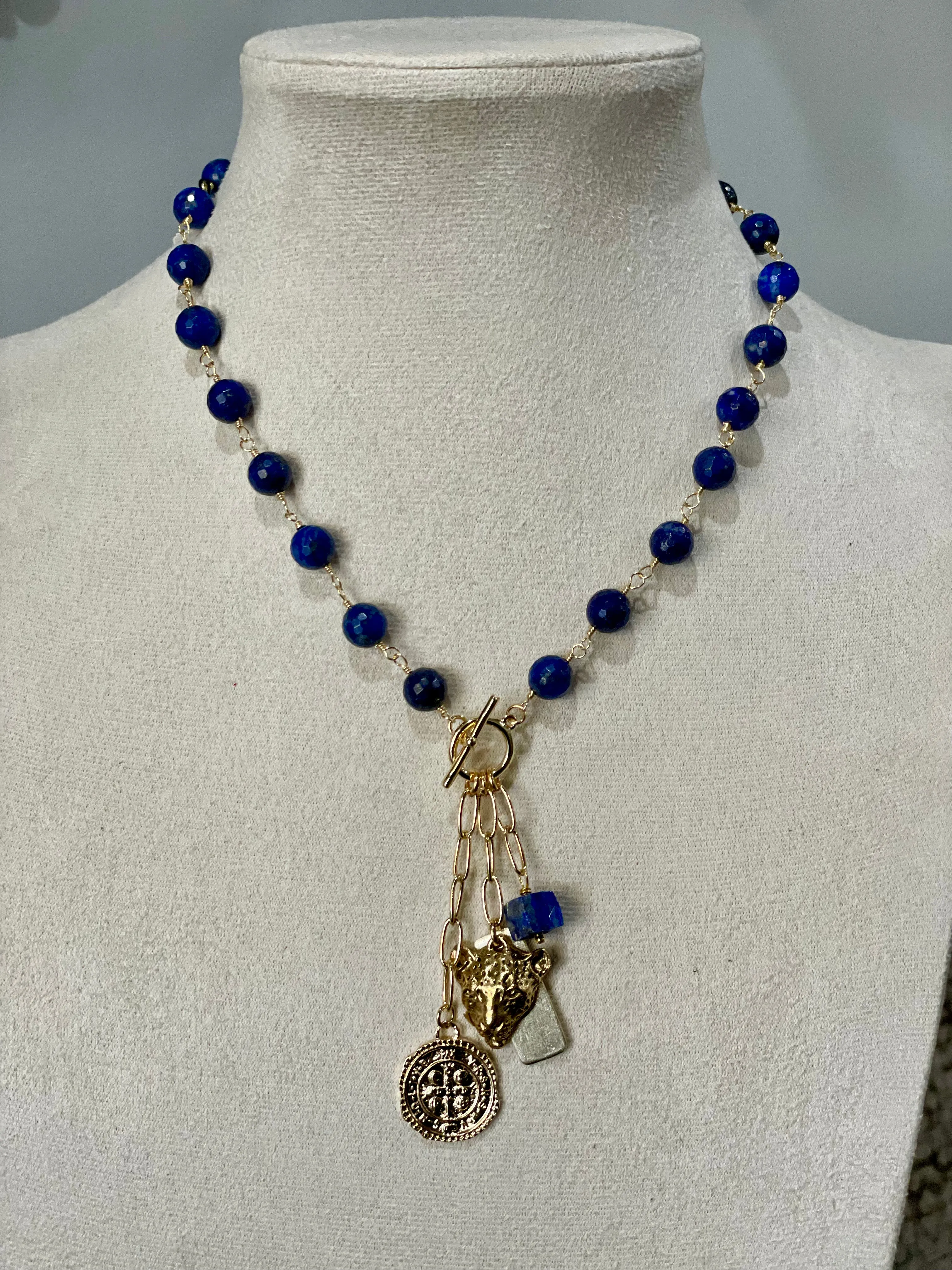 Lula N Lee 637 Lapis Front Hook Necklace