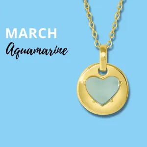 MARCH Birthstone Gold Jane Necklace in Aquamarine