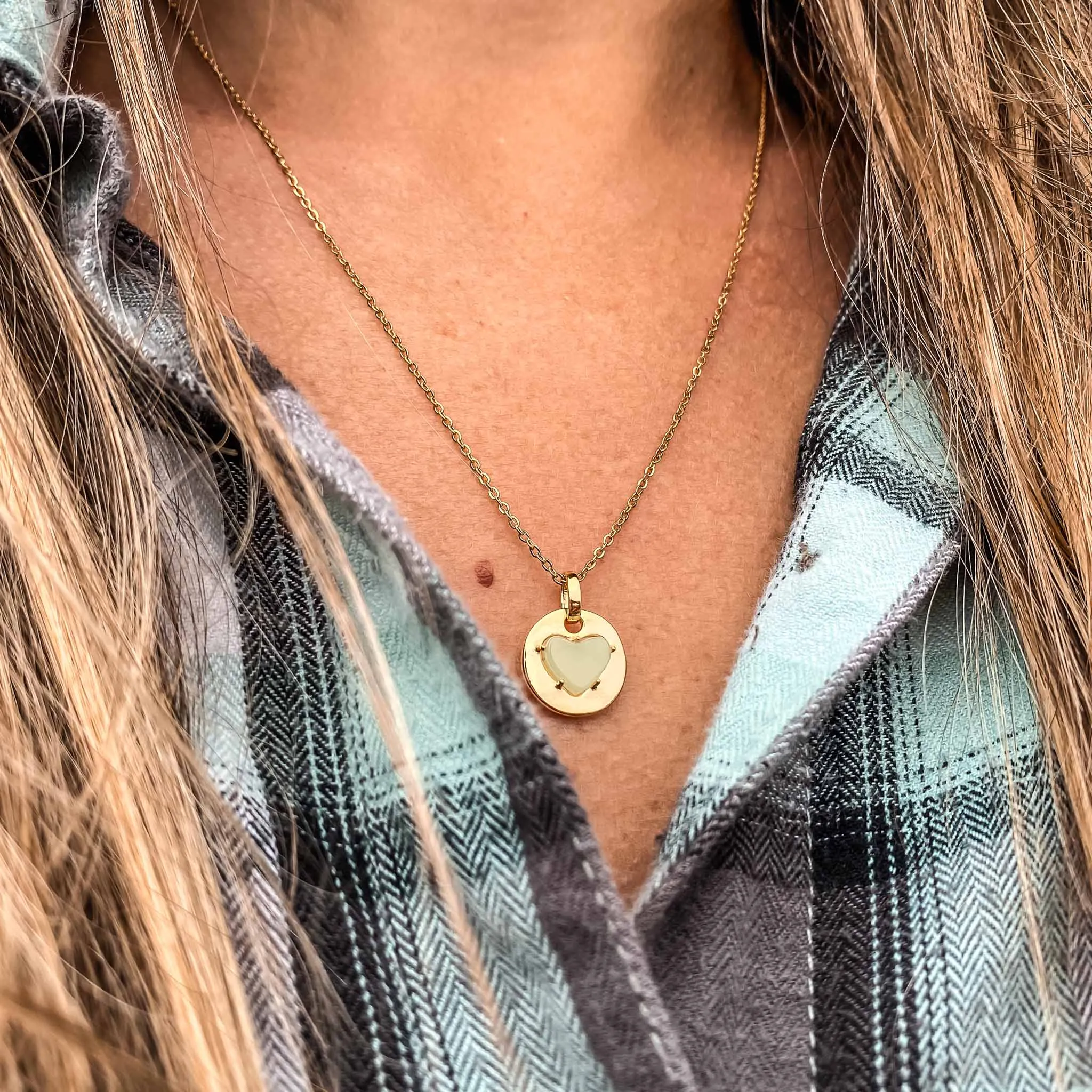 MARCH Birthstone Gold Jane Necklace in Aquamarine
