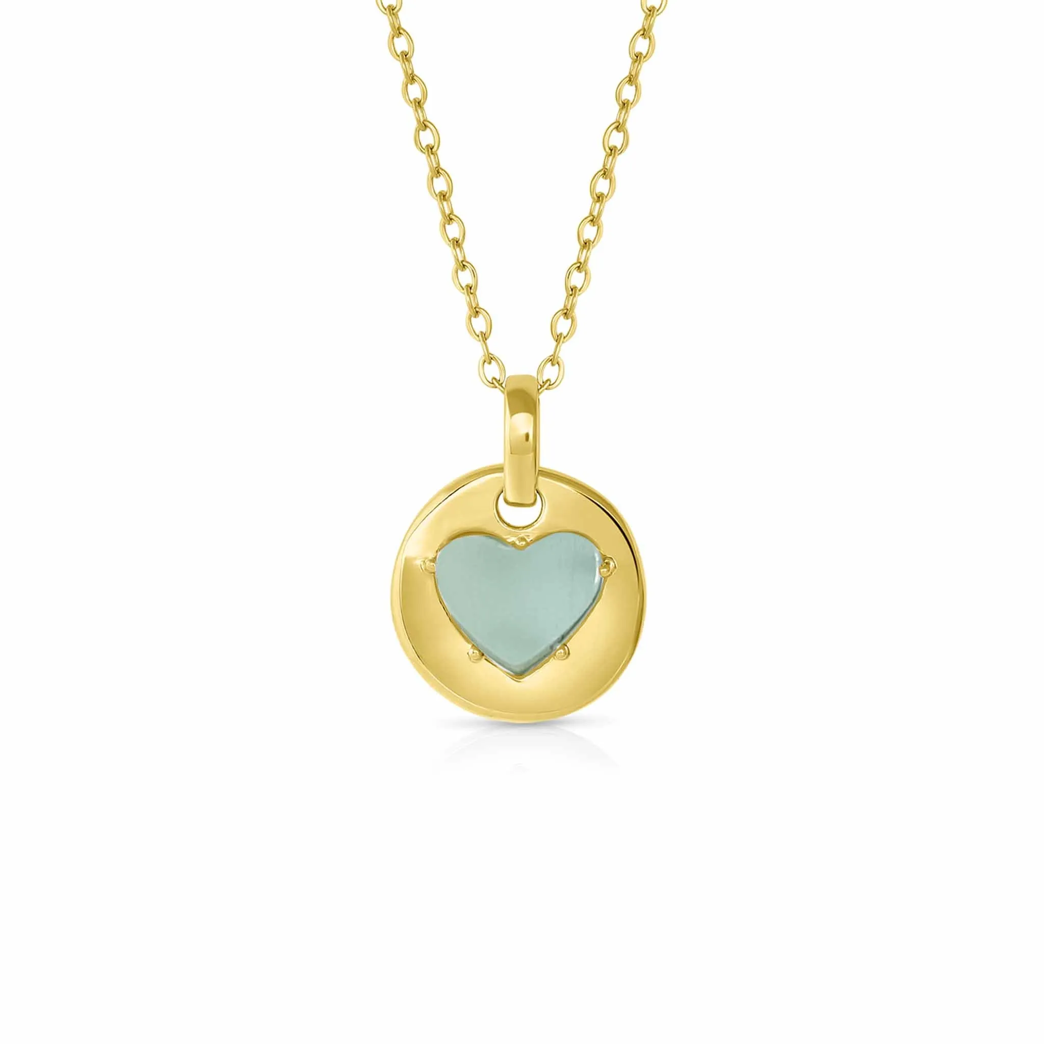 MARCH Birthstone Gold Jane Necklace in Aquamarine