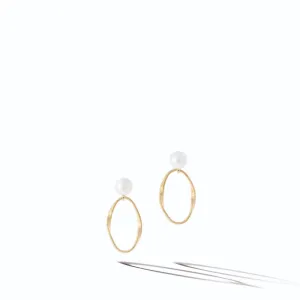 Marco Bicego Marrakech Onde Collection 18K Yellow Gold and Pearl Link Stud