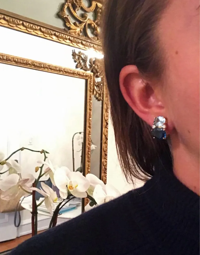 Medium GUM DROP™ Earrings with Peridot and Blue Topaz and Diamonds