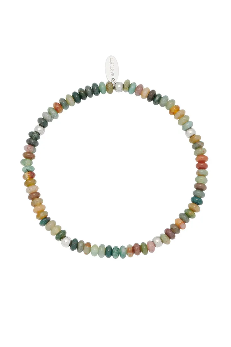 Mens Gemstone Stretch Disc Bracelet