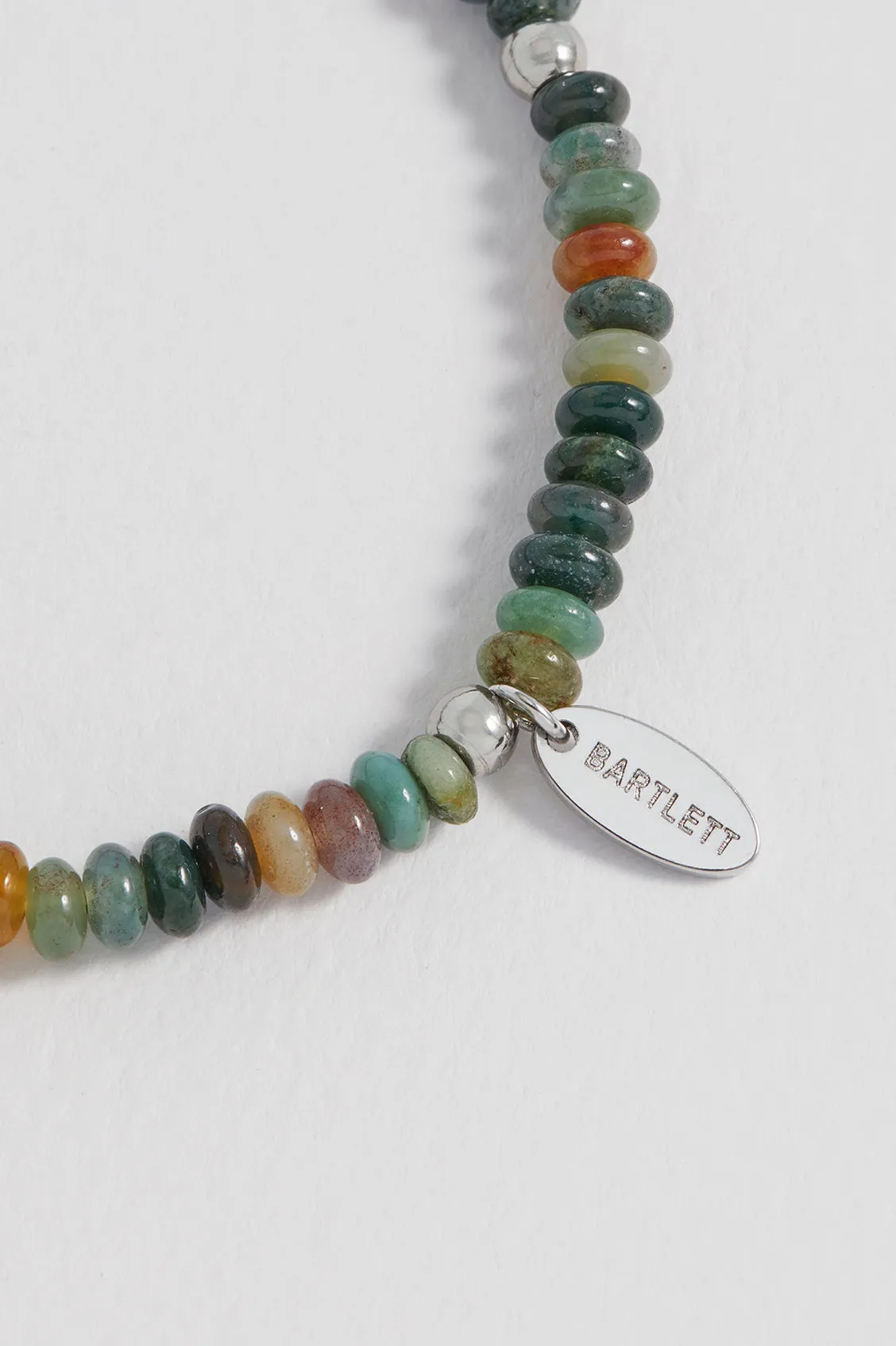 Mens Gemstone Stretch Disc Bracelet