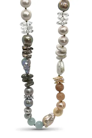 Mixed Pearl and Quartz Necklace