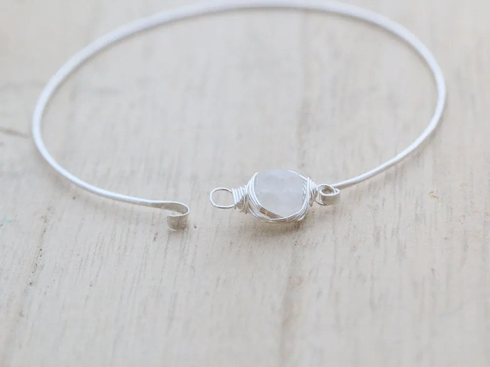 Moonstone Bezel Wrapped Bracelet