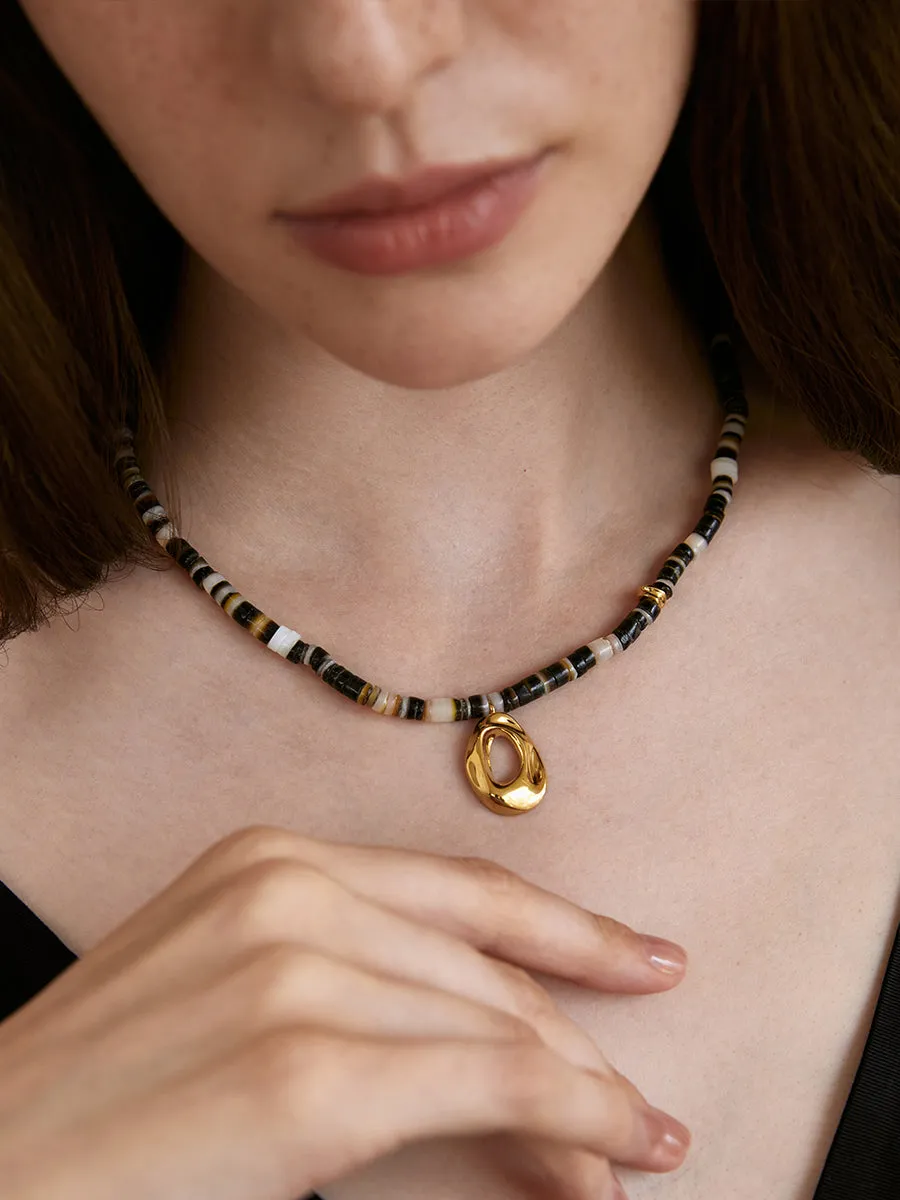 Mother of Pearl Shell Cave Necklace