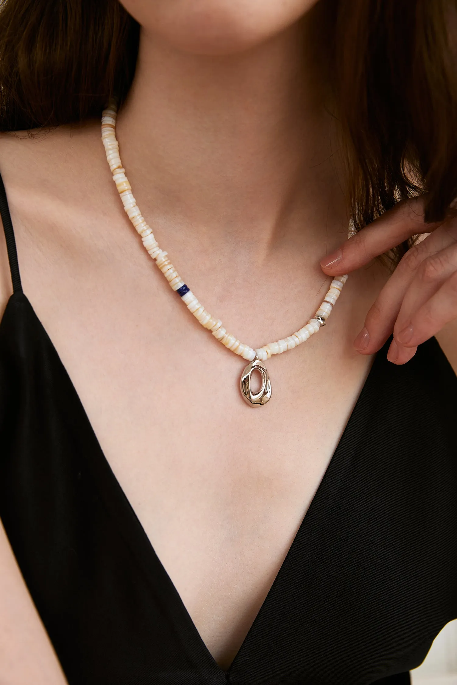 Mother of Pearl Shell Cave Necklace