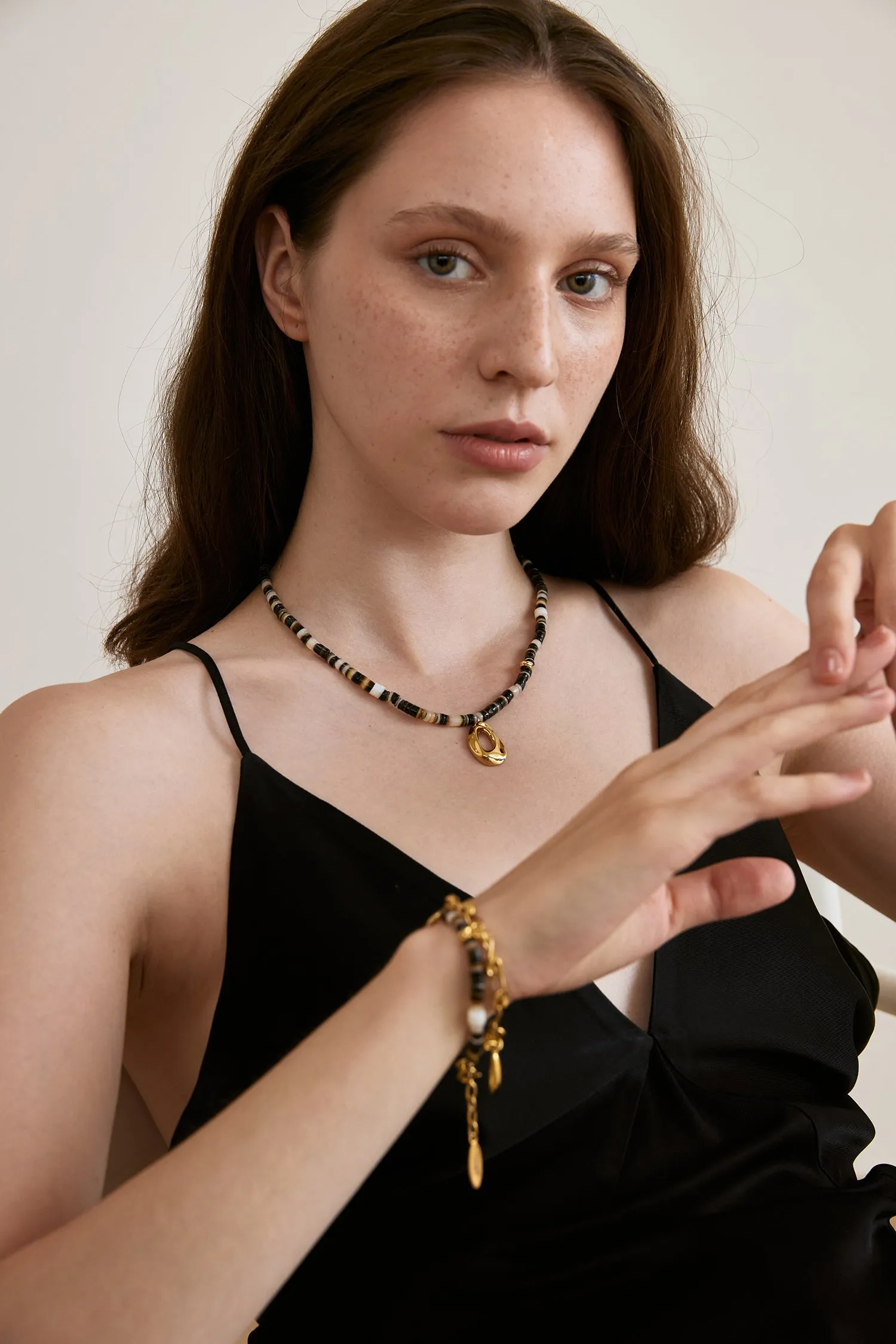 Mother of Pearl Shell Cave Necklace