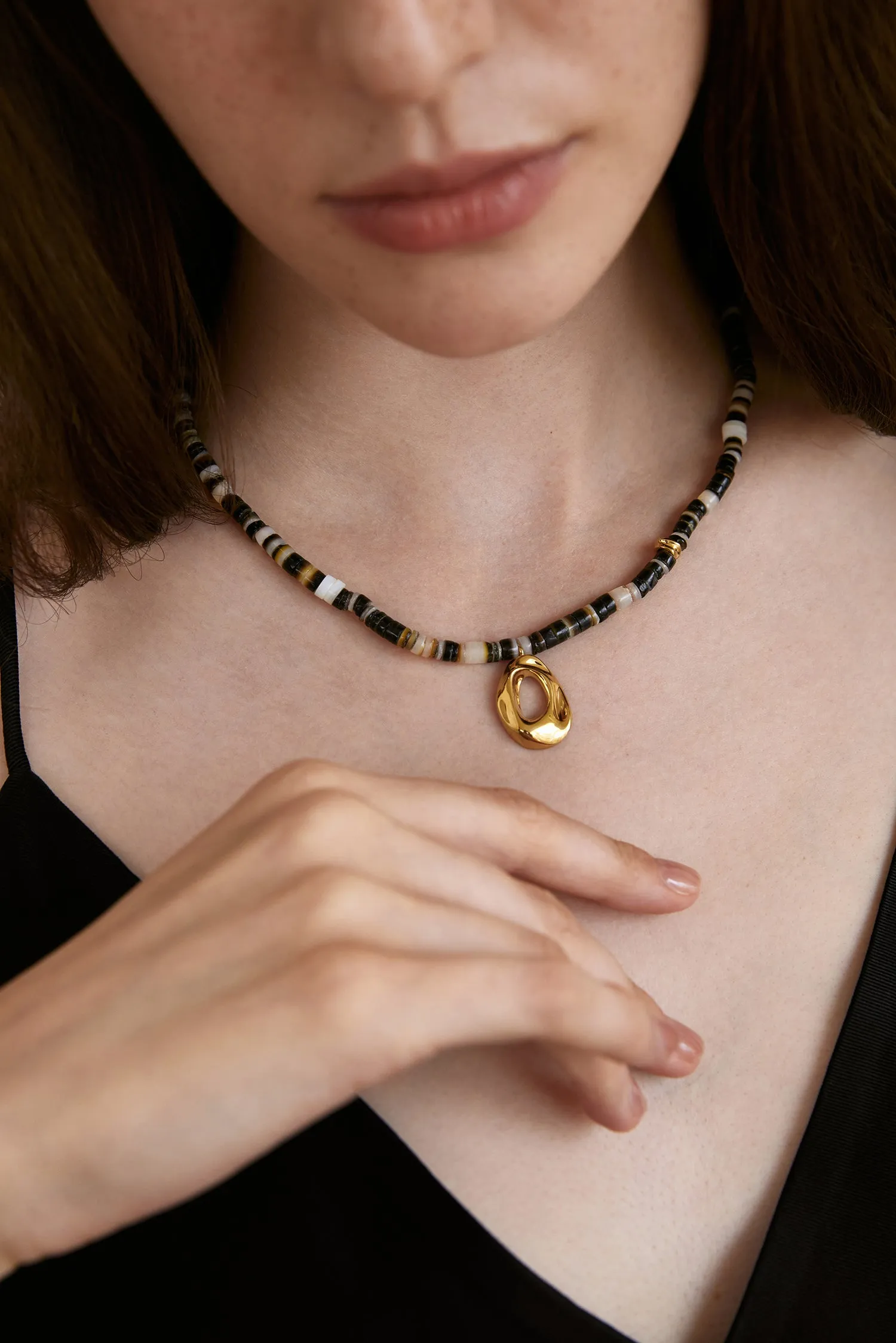 Mother of Pearl Shell Cave Necklace