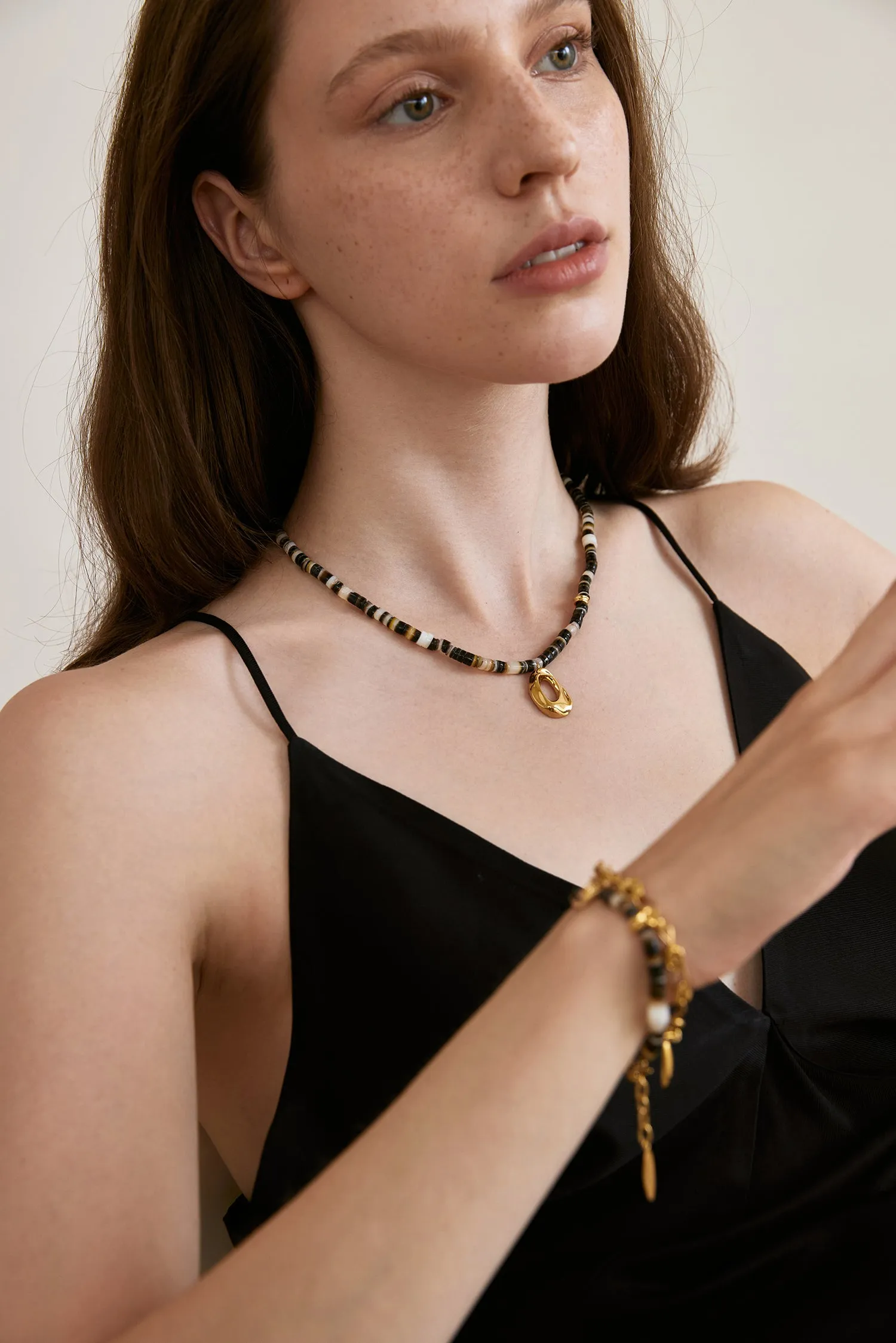 Mother of Pearl Shell Cave Necklace