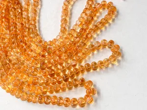 Natural Citrine Carved Pumpkin Beads
