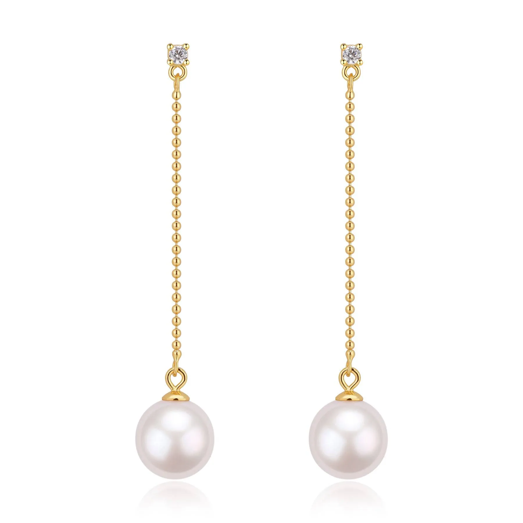 Natural Freshwater Pearl Long Earrings