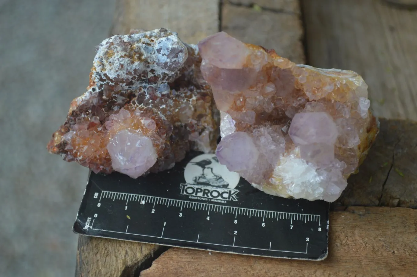 Natural Rare Spirit Ametrine Quartz Specimens x 6 From Boekenhouthoek, South Africa
