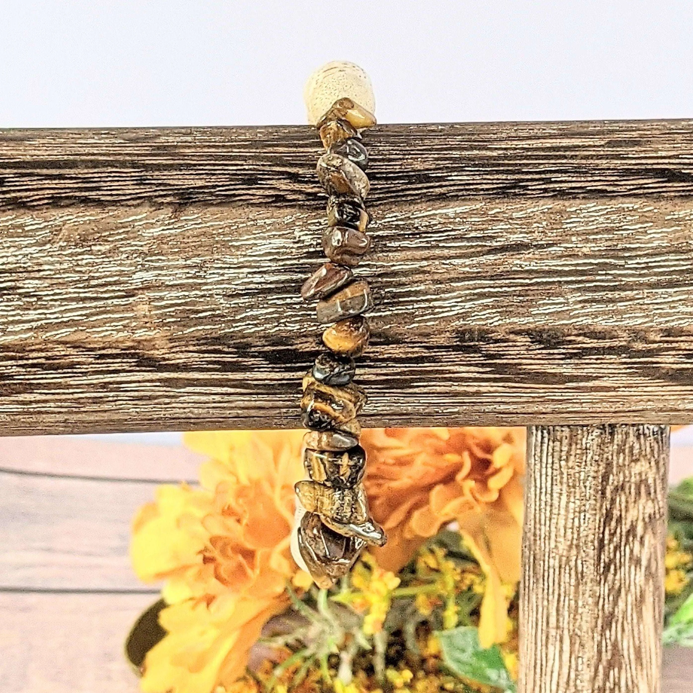 Natural Tiger Eye Gemstone Chip Diffuser Bracelet- Balance & Positivity Bracelet