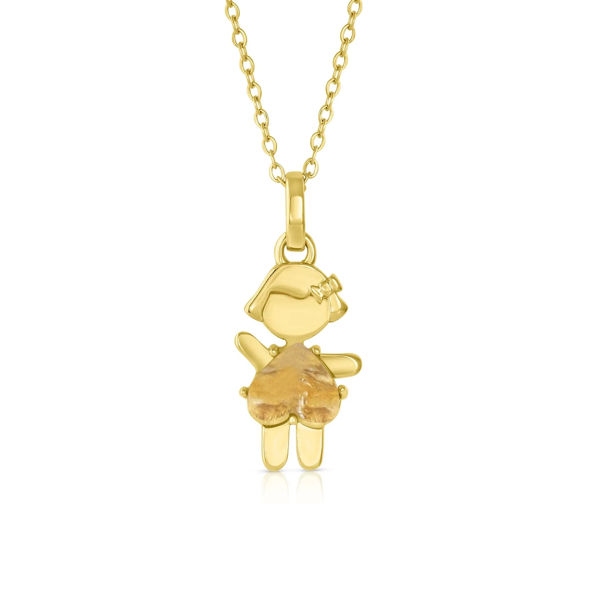 NOVEMBER Birthstone Gold Girl Necklace in Citrine