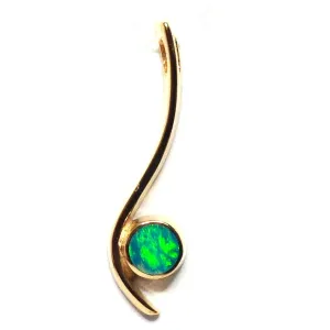 Opal Pendant Round Inlaid Curved Bar Design