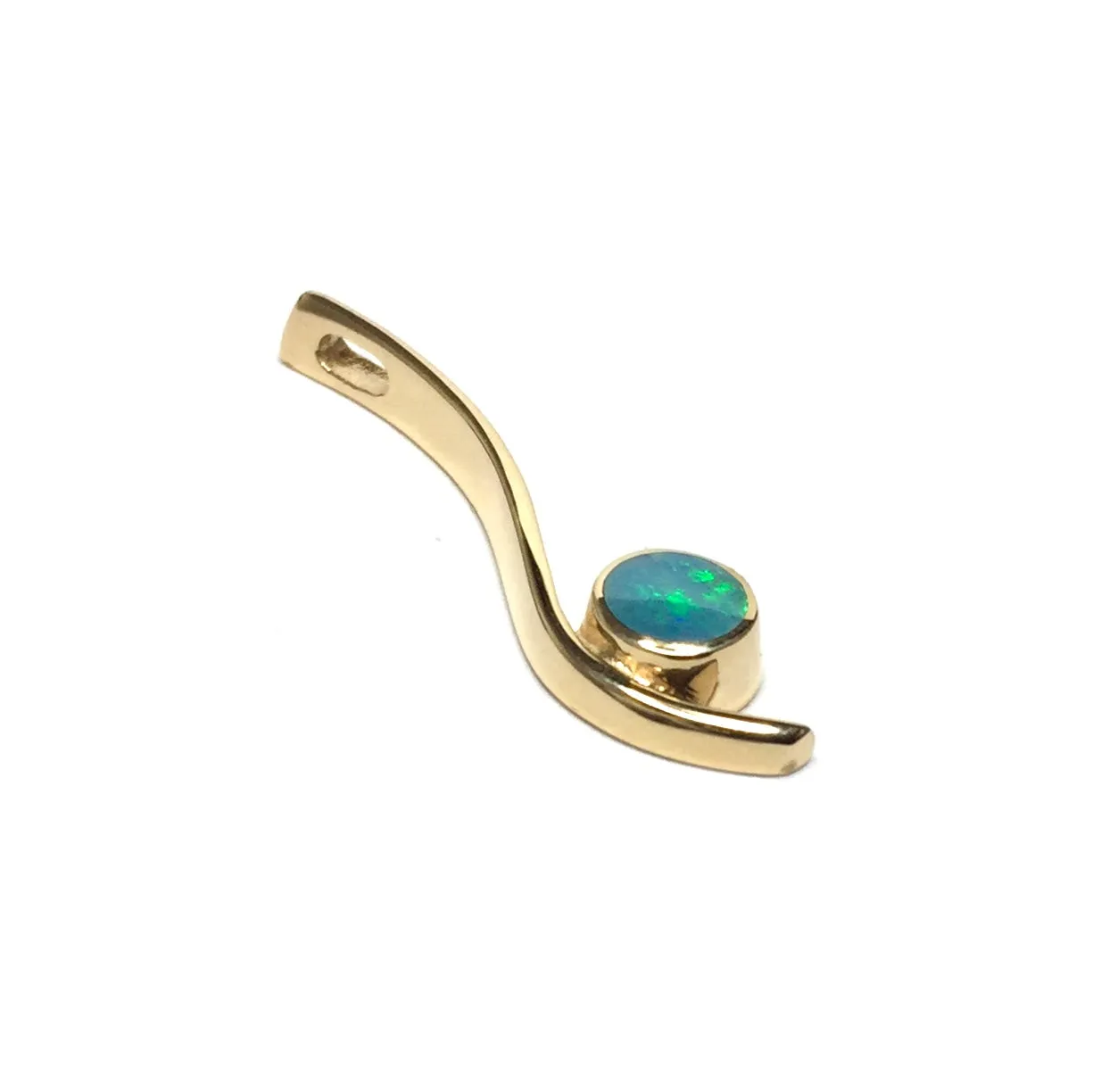 Opal Pendant Round Inlaid Curved Bar Design