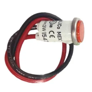 Panel Mount LED, 24 VDC Amber, .500" Mounting Hole