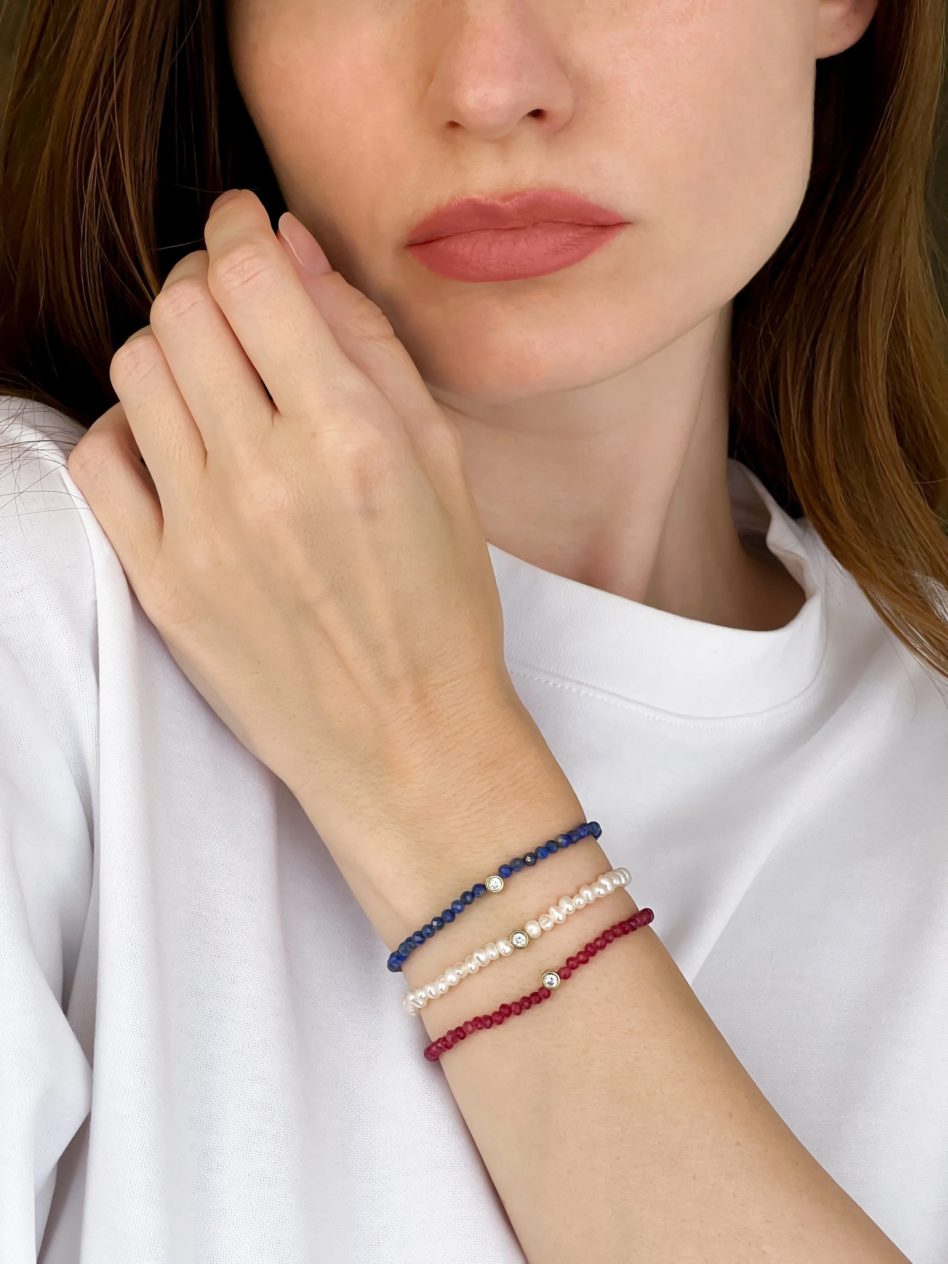 Pearl & Diamond Bracelet - 14K Yellow Gold