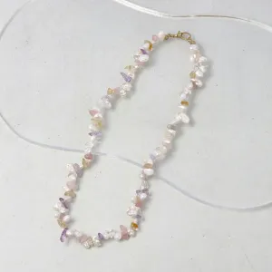 Pearl and Colorful Gravel Necklace