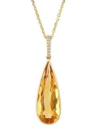 PeJay Creations 14K Yellow Gold Citrine Necklace