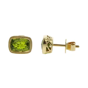 Peridot 14k Yellow Gold Stud Earrings