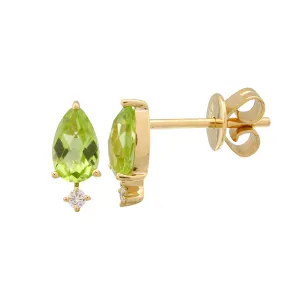 Peridot Pear Stud Earrings