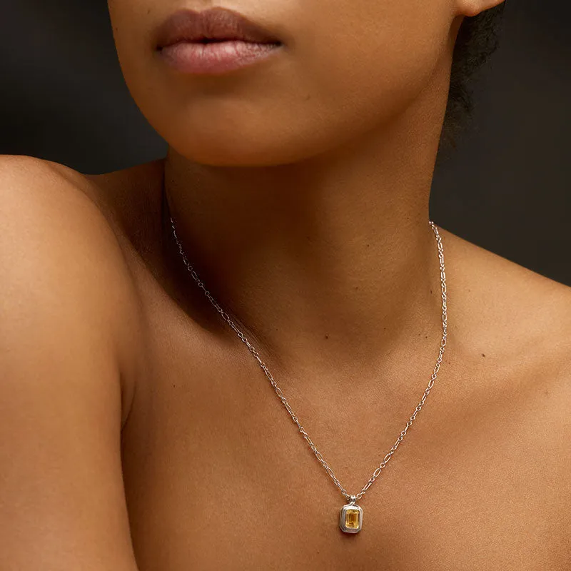 Petra Necklace, Citrine, Silver