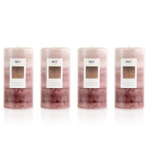 Pier 1 Amber Musk 3x6 Layered Set of 4 Pillar Candles