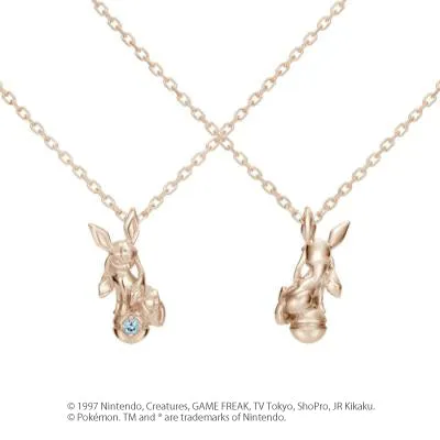 [Pokémon]Glaceon & Pokéball necklace K18 rose gold