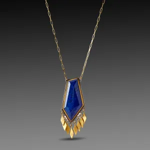 Polished Lapis Fringe Necklace