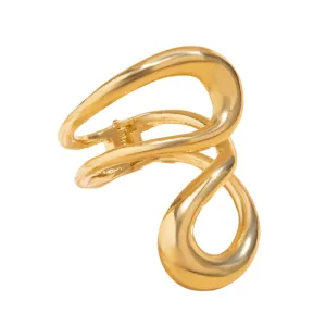 Pre Order:  Irregular Chunky Hollow Out Metal Spring Cuff Bracelet