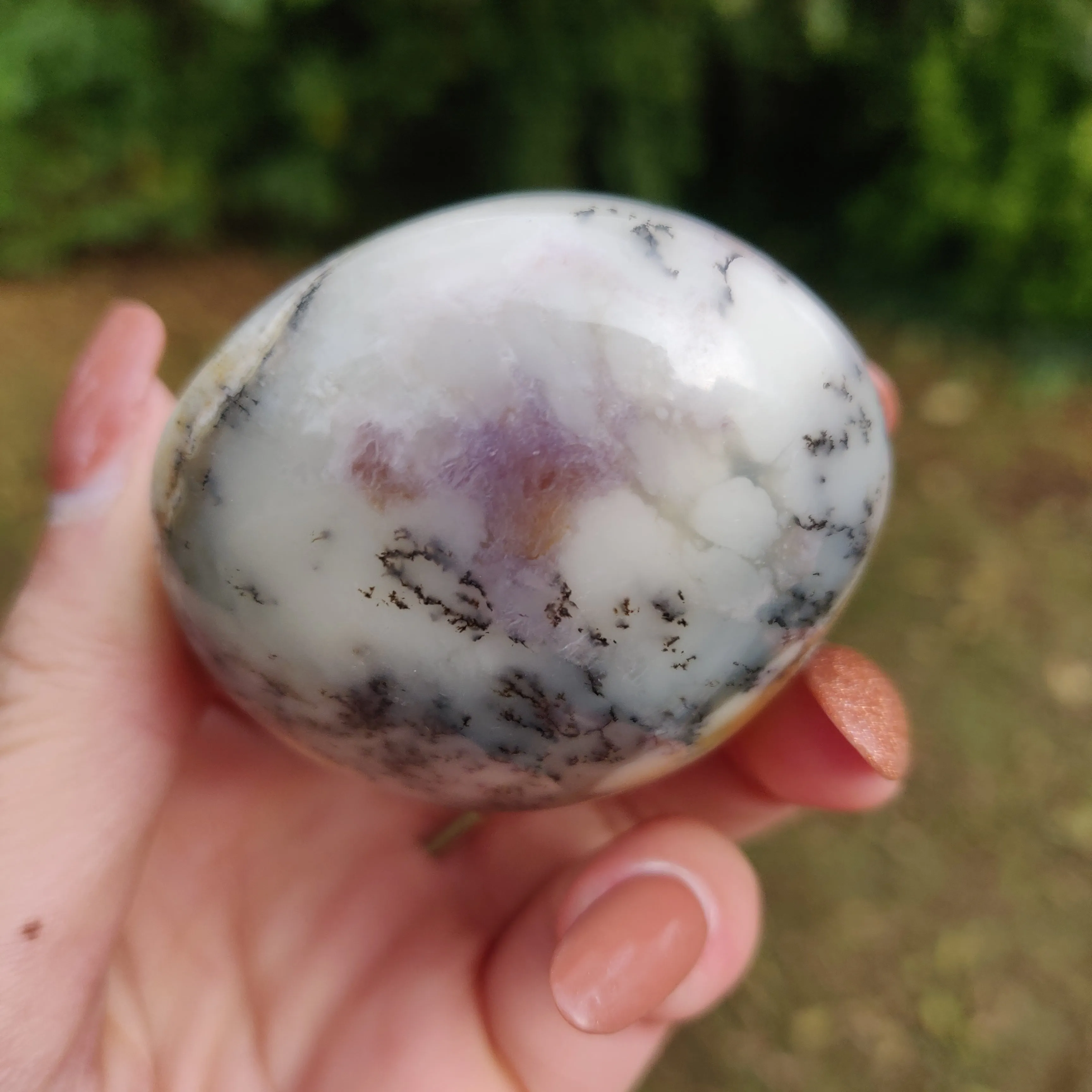 Purple Dendritic Opal  Palm Stone (#6)
