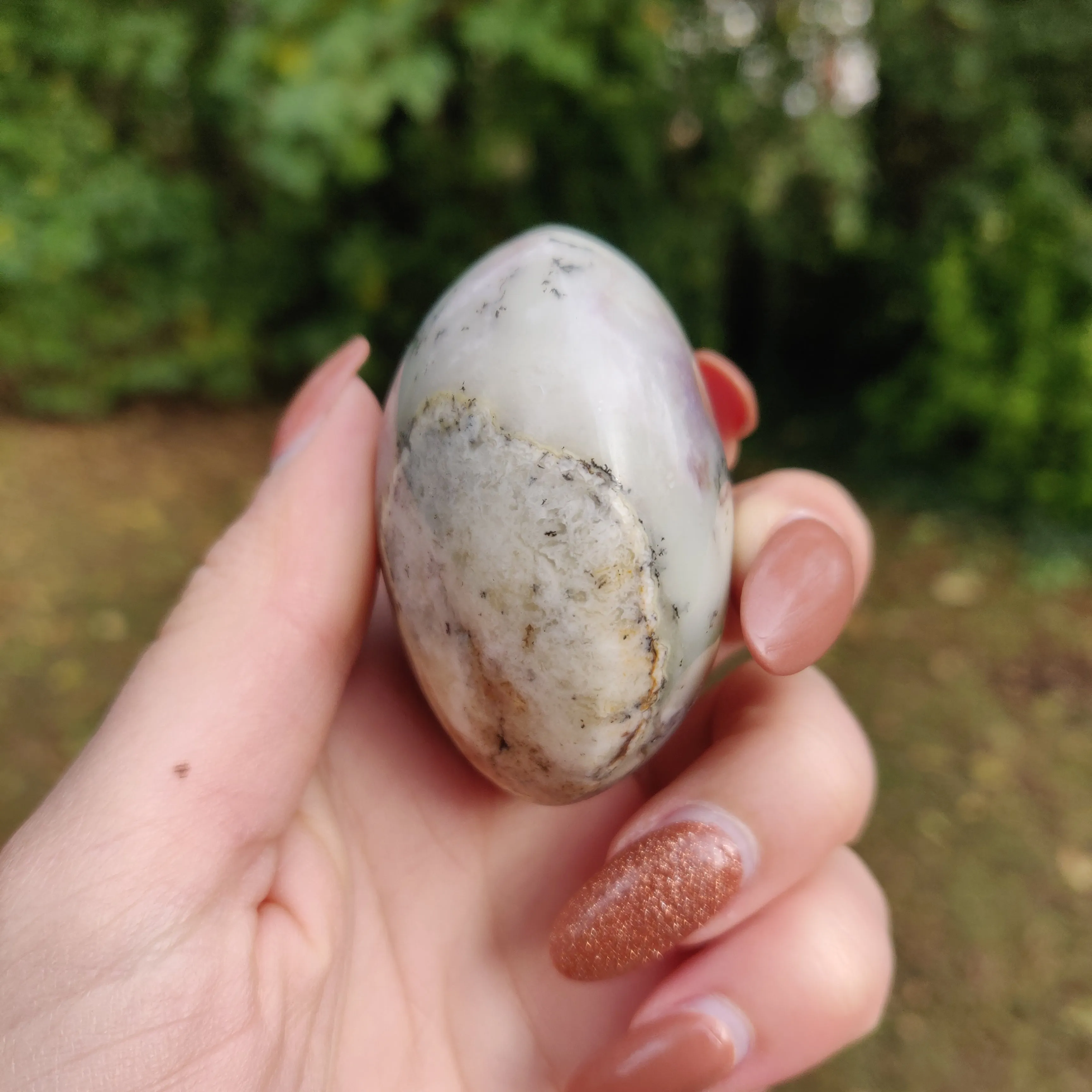 Purple Dendritic Opal  Palm Stone (#6)