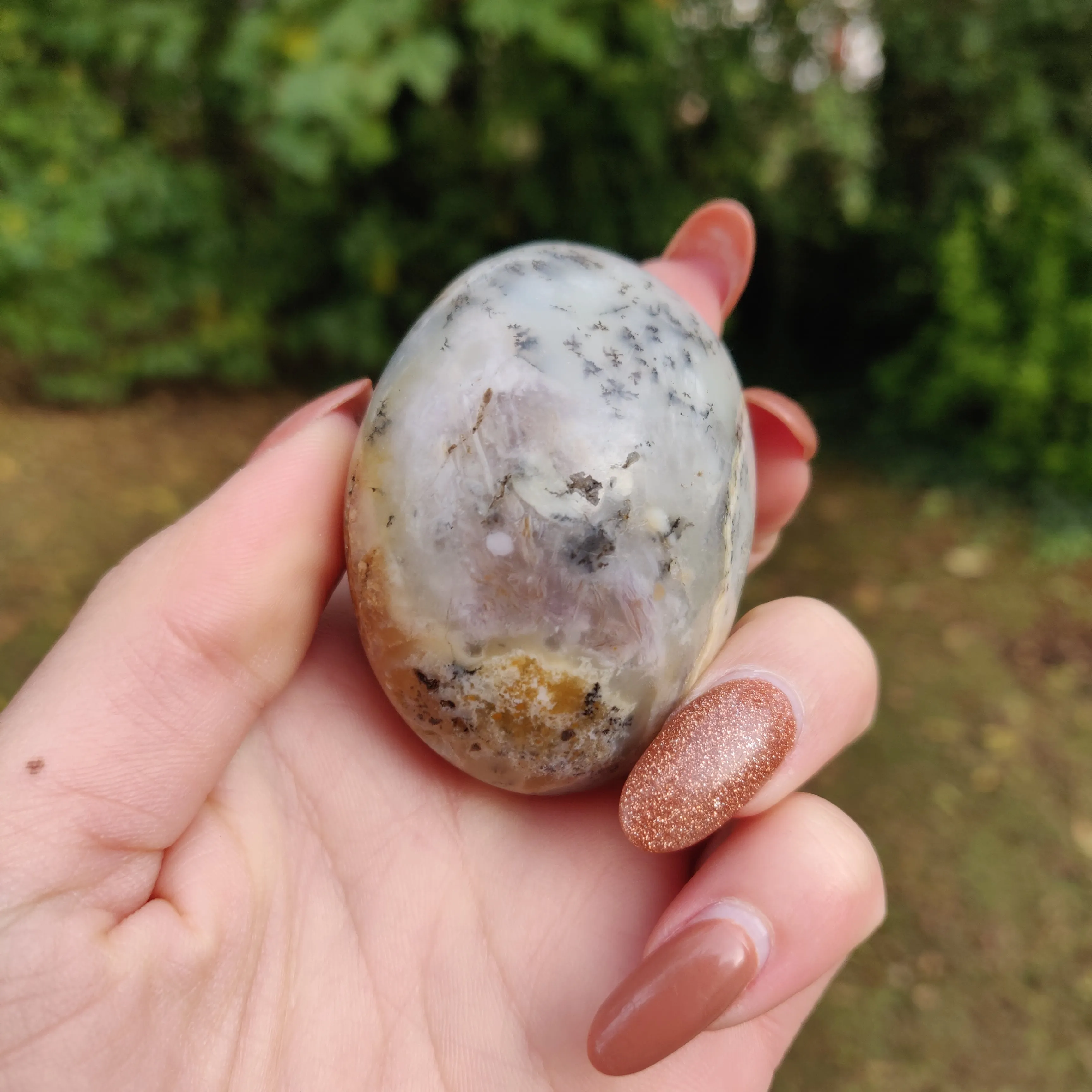 Purple Dendritic Opal  Palm Stone (#6)